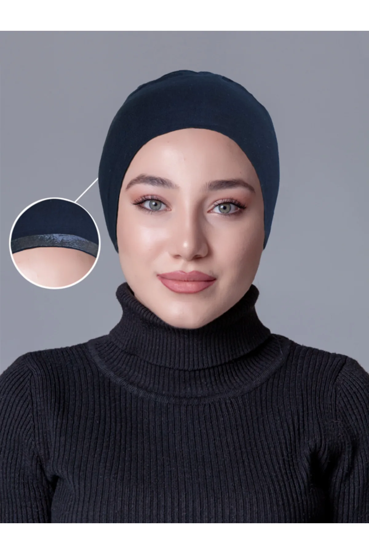 Lacivert Tülbent Kaymayan Bone