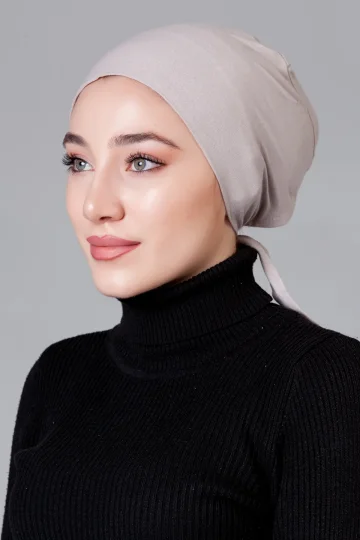 Açık Vizon Dikişsiz Kaymayan Bone