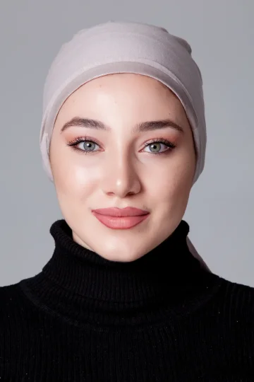 Açık Vizon Dikişsiz Kaymayan Bone
