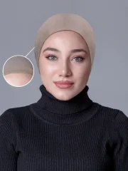 Açık Vizon Dikişsiz Kaymayan Bone (Likralı) küçük görüntüsü