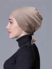 Açık Vizon Dikişsiz Kaymayan Bone (Likralı)