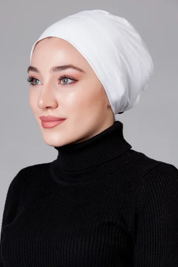 Beyaz Dikişsiz Kaymayan Bone