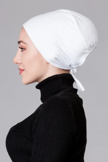 Beyaz Dikişsiz Kaymayan Bone