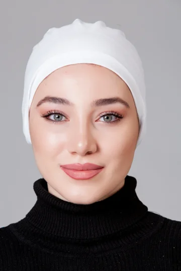 Beyaz Dikişsiz Kaymayan Bone