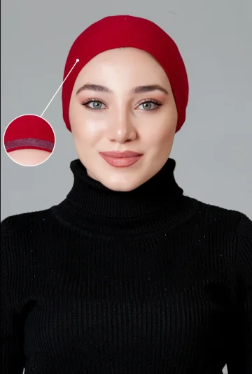 Bordo Dikişsiz Kaymayan Bone küçük görüntüsü