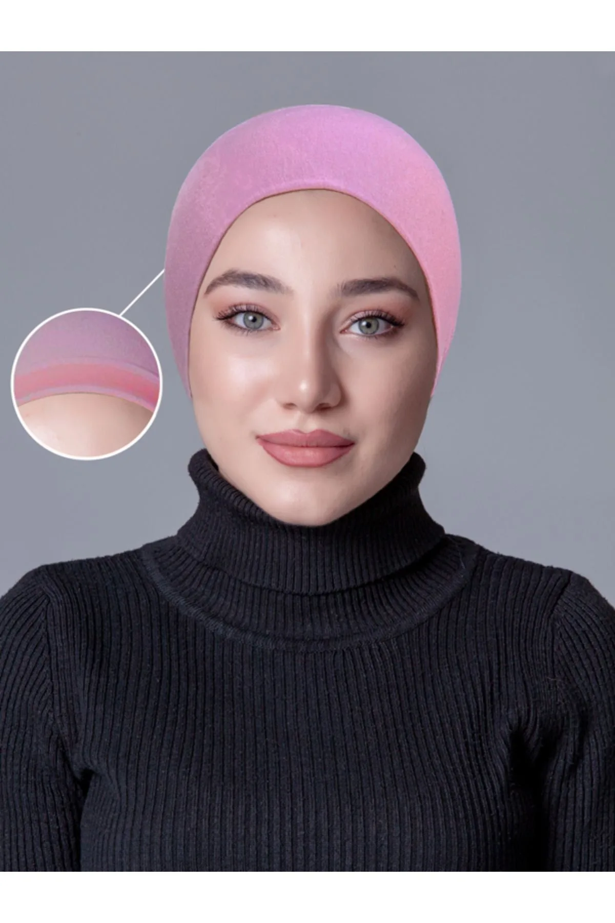 Gül Kurusu Dikişsiz Likralı Kaymayan Bone küçük görüntüsü