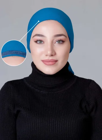 Mavi Dikişsiz Kaymayan Bone (Likralı) küçük görüntüsü